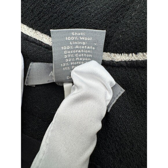 Ann Taylor 100% Wool Black Bow Detail Women' Skirt Sz 8 Lined horsehair fringe - Picture 7 of 8